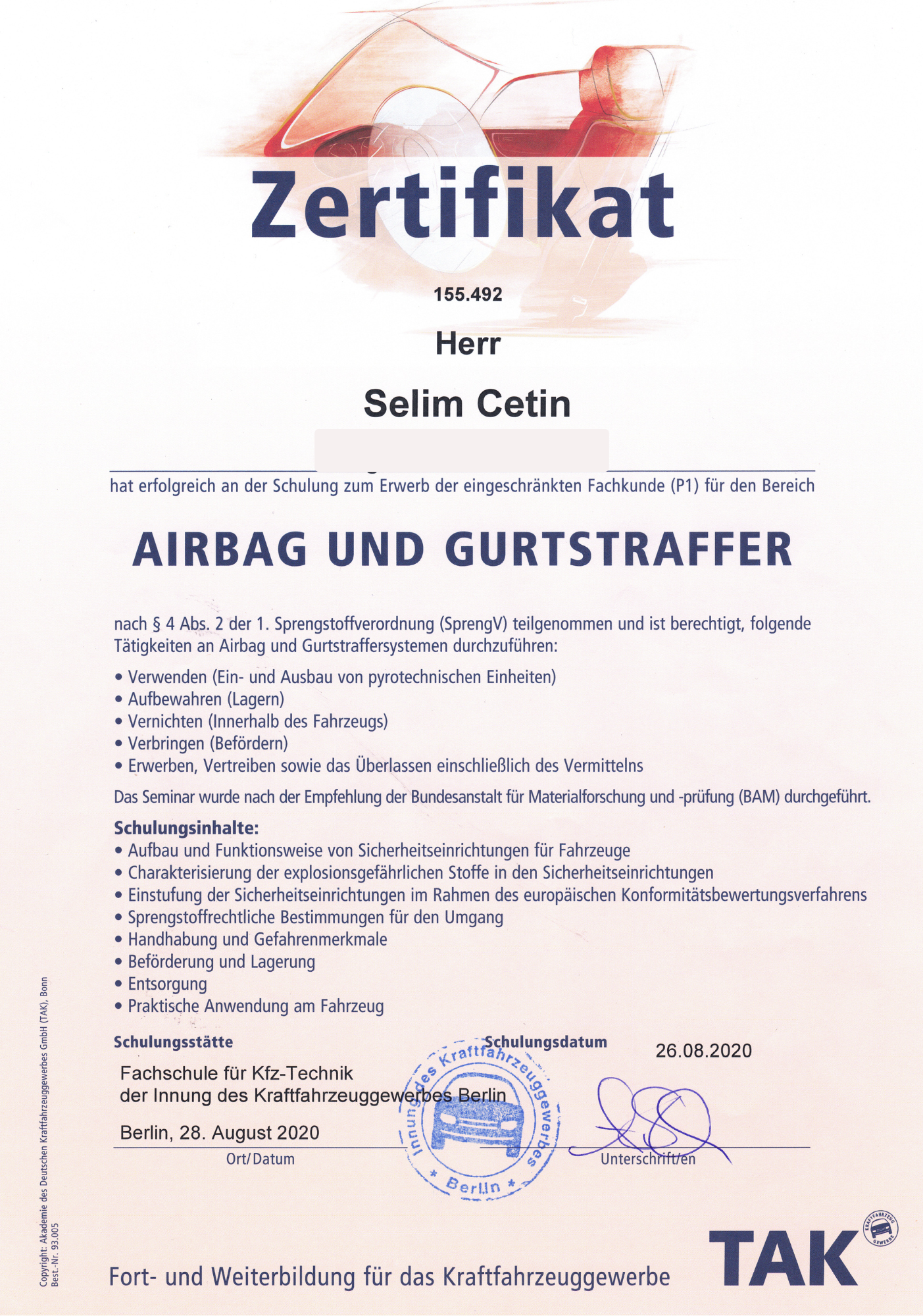 Airbag & Gurtstraffer